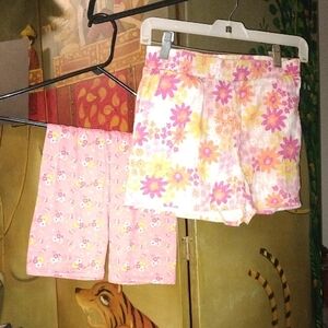 2 Cat & Jack 1 Pink and 1 Orange Floral Shorts